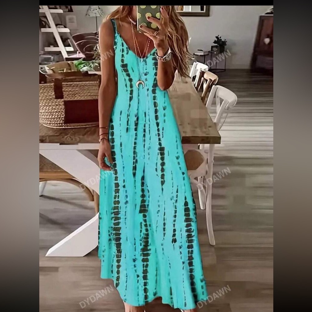 Elegant Turquoise Maxi Dress
